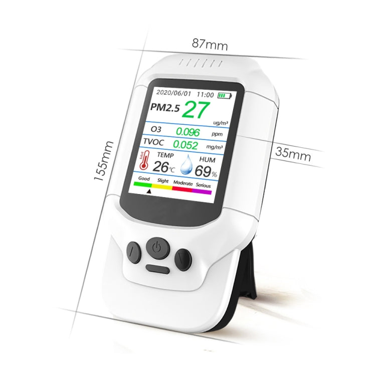 8-In-1 Air Quality Detector PM2.5 / PM1.0 / PM10 / HCHO / TVOC / O3 / Temperature / Humidity Monitor, DM502-O3