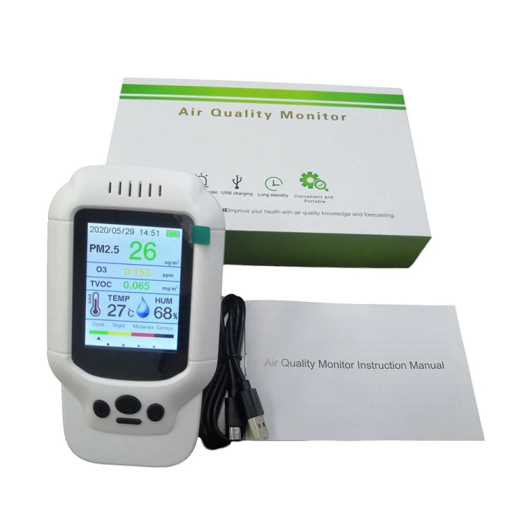 8-In-1 Air Quality Detector PM2.5 / PM1.0 / PM10 / HCHO / TVOC / O3 / Temperature / Humidity Monitor, DM502-O3