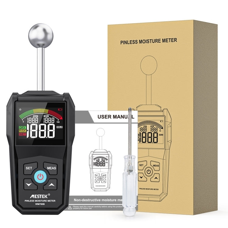MESTEK WM700B Non -Contact Wood Moisture Detector With LCD Screen Alarm Function