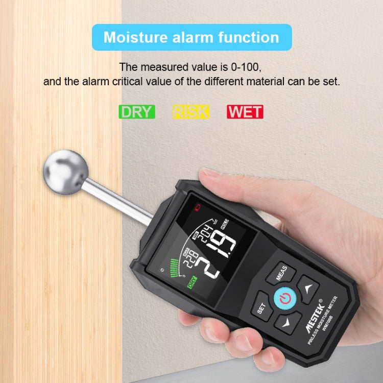 MESTEK WM700B Non -Contact Wood Moisture Detector With LCD Screen Alarm Function