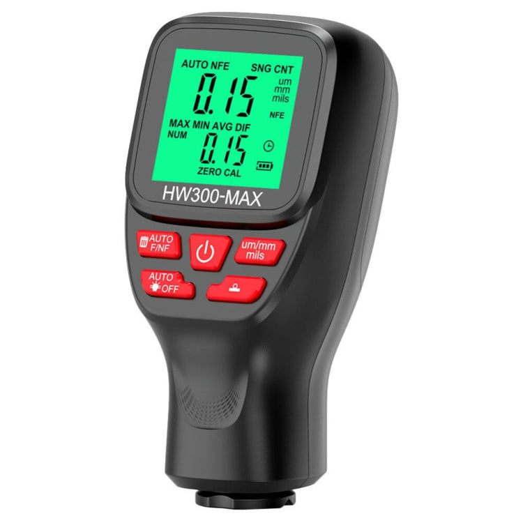 جهاز اختبار سمك الطلاء HW300-MAX المضاد للانزلاق، أبيض، أسود