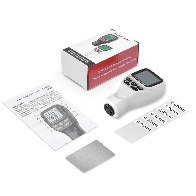 جهاز اختبار سمك الطلاء HW300-MAX المضاد للانزلاق، أبيض، أسود