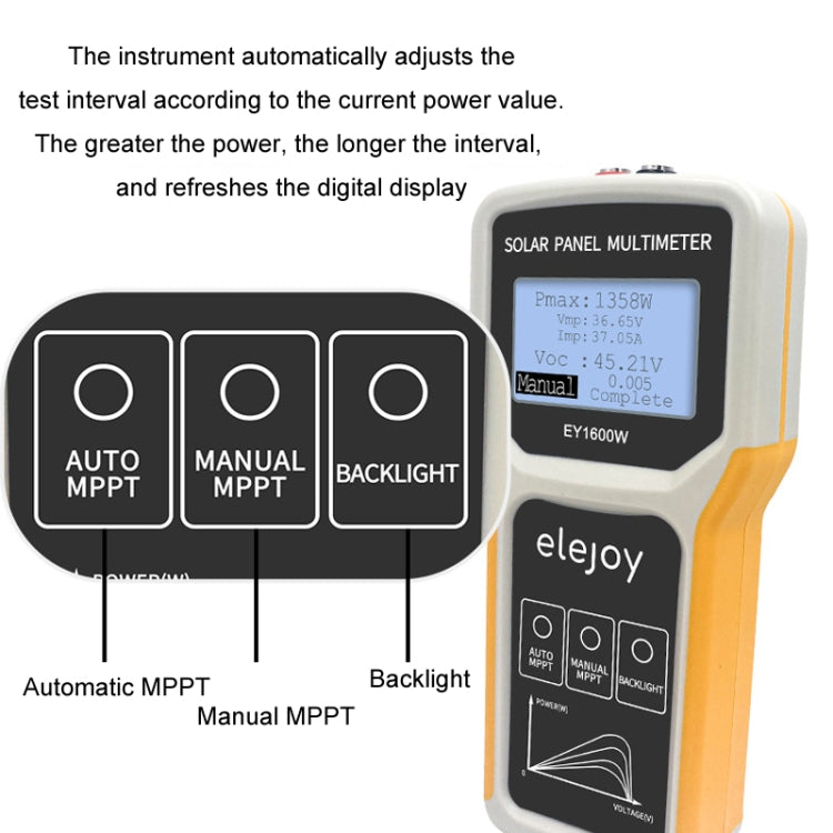 جهاز قياس متعدد للوحة الطاقة الشمسية الكهروضوئية MPPT بقوة 1600 واط من إيليجوي، EY1600W