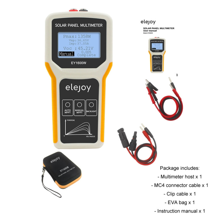 جهاز قياس متعدد للوحة الطاقة الشمسية الكهروضوئية MPPT بقوة 1600 واط من إيليجوي، EY1600W