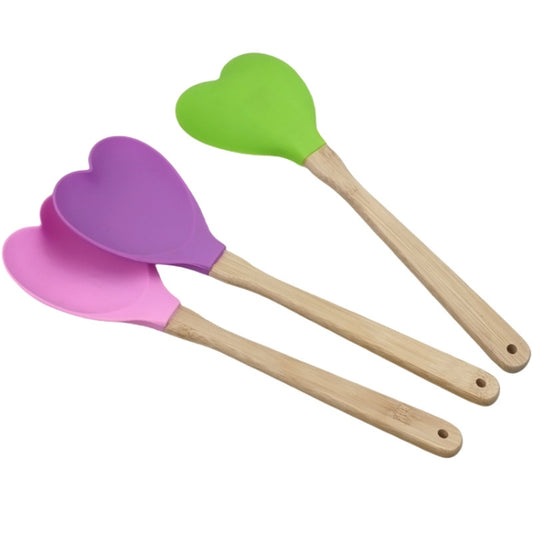 High Temperature Resistant Nonstick Heart Shaped Silicone Spatula Spoon Kitchen Baking Tools