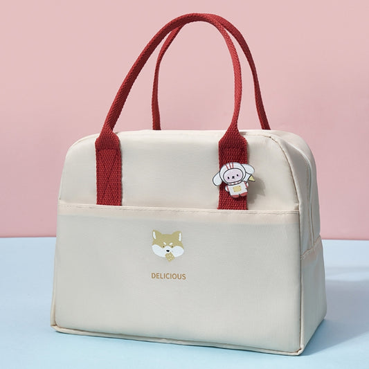 Thickened Portable Thermal Lunch Bag Waterproof Large Capacity Bento Bag With Badge