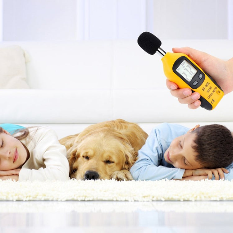 جهاز قياس الضوضاء المحمول الدقيق بشاشة LCD صغيرة HT-80A