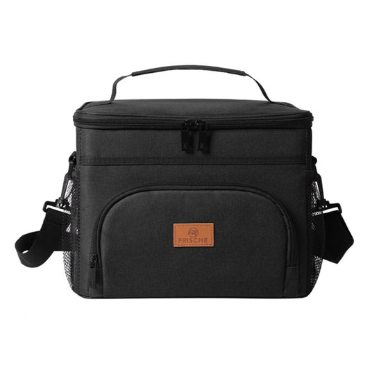 Camping Portable Insulated Pack Outdoor Picnic Large Capacity Lunch Bag(Black)