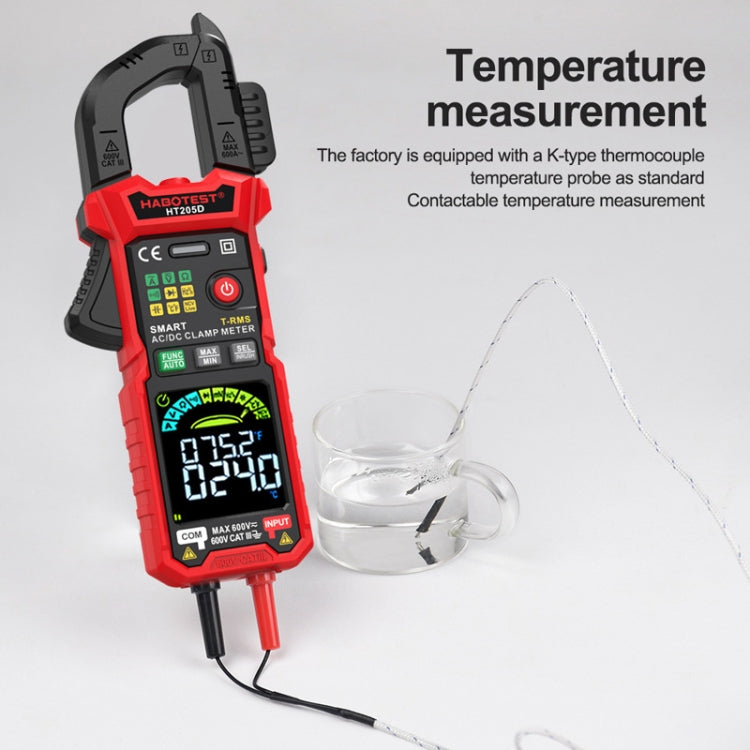 مشبك HABOTEST HT205D، مقياس متعدد رقمي ذكي عالي الدقة، مضاد للاحتراق، متعدد الوظائف، HT205D