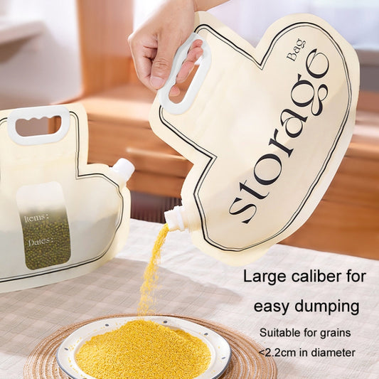 Grain Storage Bag Kitchen Food Grade Rice Wheat Beans Anti-mold Bag Dry Vegetables Sealed Storage Jar(Cream Color)