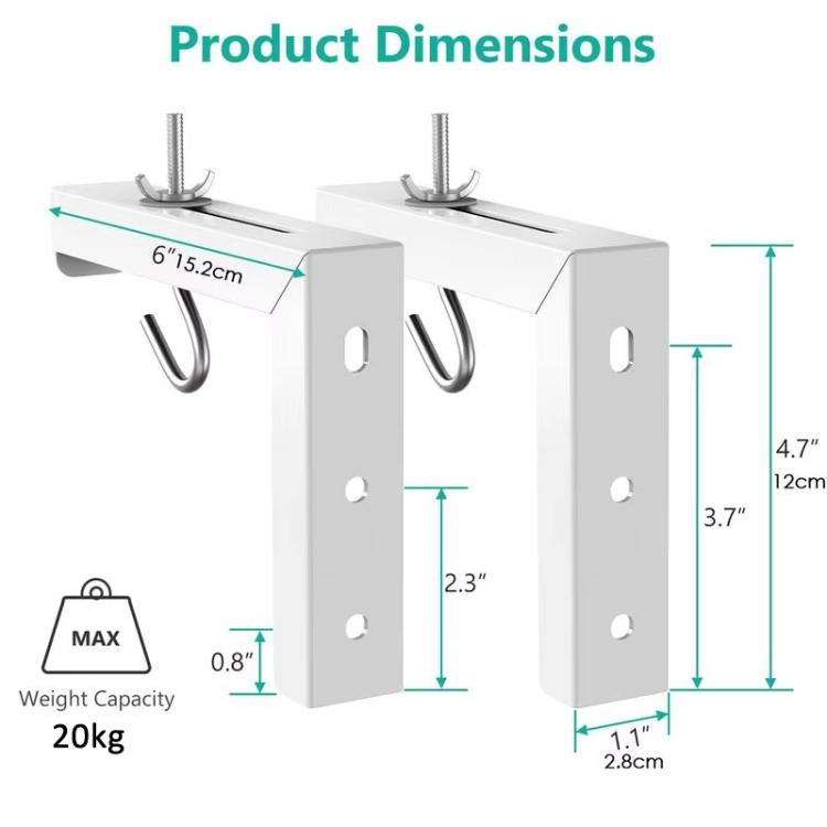 Universal Projector Screen Ceiling Mount Wall Hanger L-shaped Adjustable Bracket