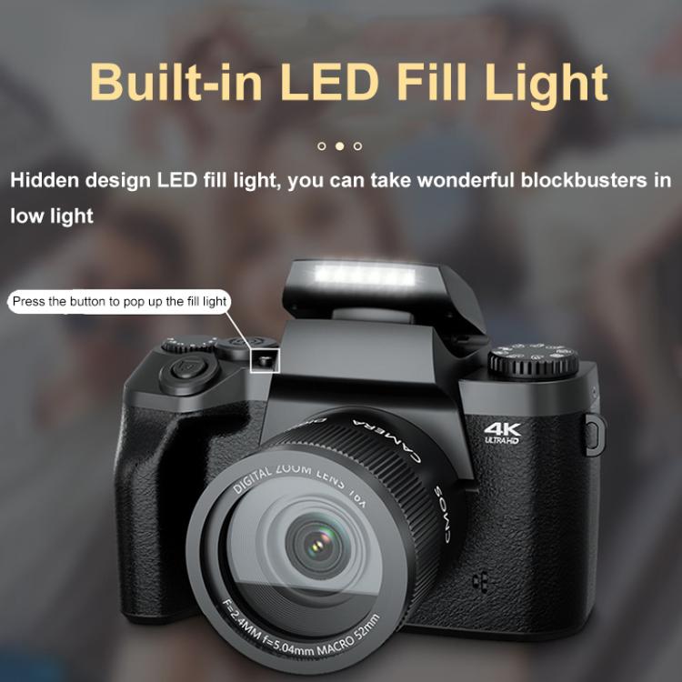FSD-W5 4-Inch Touch Screen WiFi Transmission 4K HD Digital Camera Student Photo SLR, FSD-W5