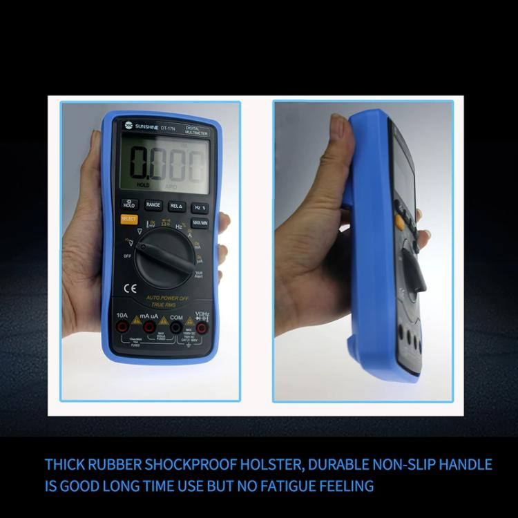جهاز قياس متعدد رقمي بشاشة LCD، قياس عالي الدقة للسعة والجهد والتيار، SUNSHINE DT-17N