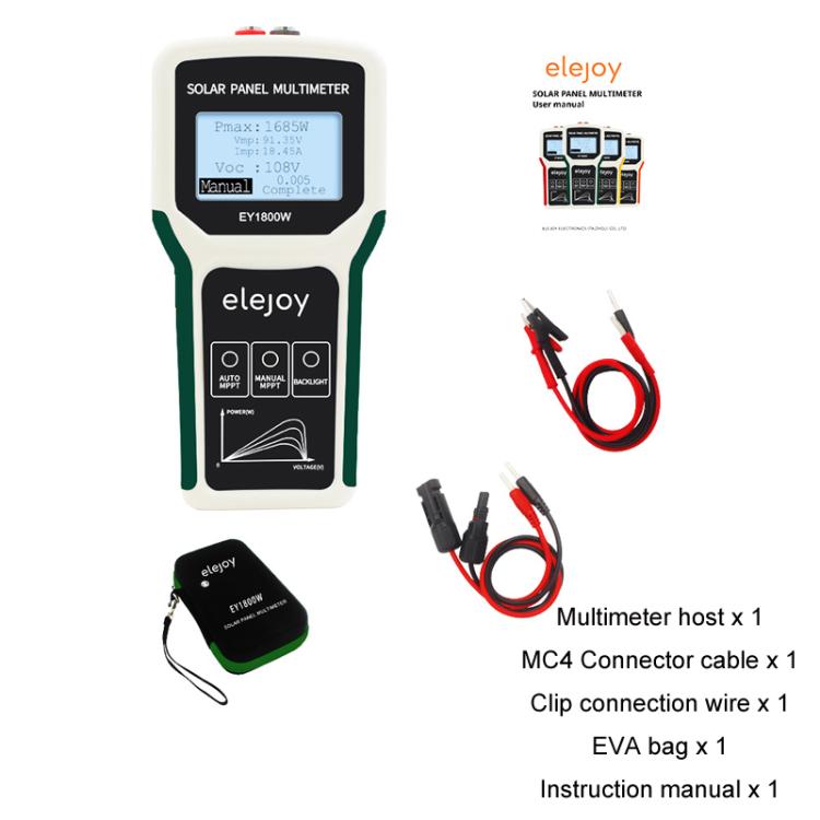 جهاز قياس متعدد للوحة الطاقة الشمسية الكهروضوئية MPPT من Elejoy بقوة 1800 واط، EY1800W