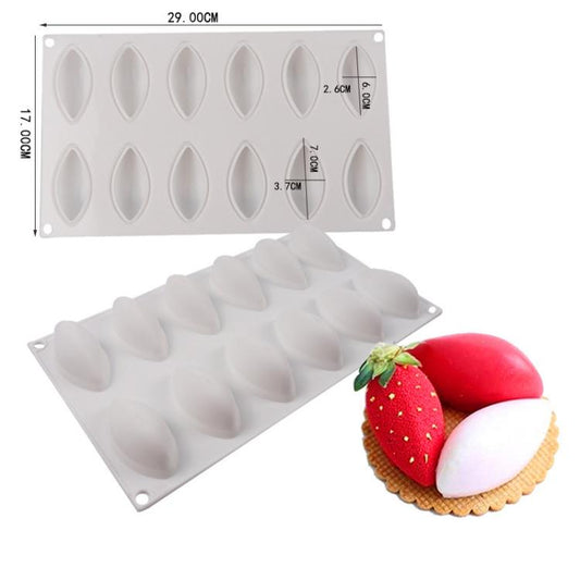 12-Cavity Mango Jelly Mousse Cake & Ice Cream Silicone Mold For DIY Chocolate And Fondant