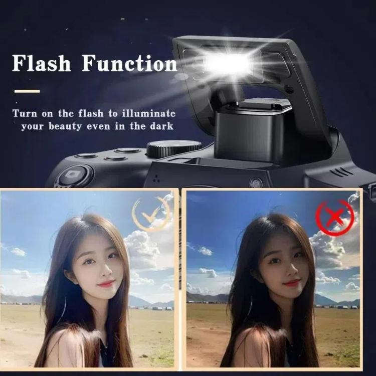 4K 72MP 12X Optical Zoom Student Digital Camera WiFi HD Video Camera With 3 Inch Flip Screen, W3