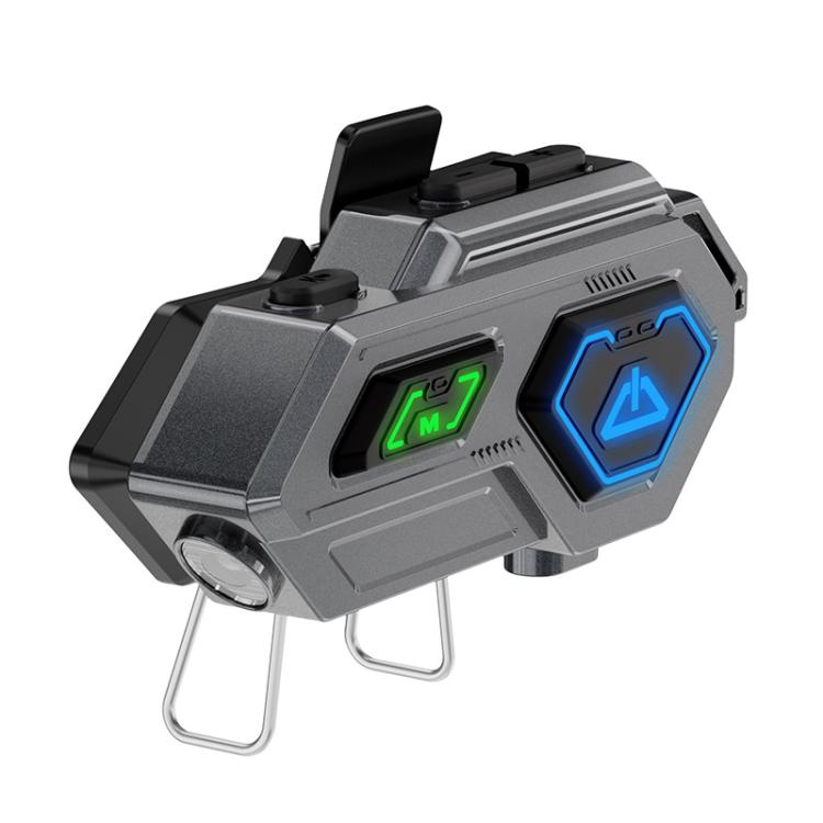 C8Pro IPX7 Waterproof Two-Person Intercom Helmet Bluetooth Headset With Flashlight, Soft Mic, Hard Mic, Soft and Hard Mics