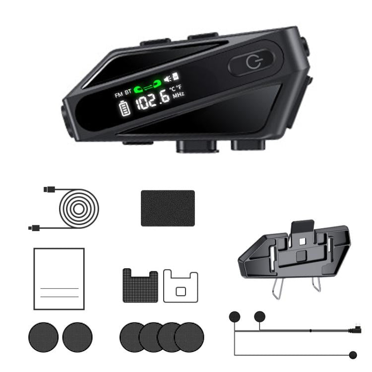 C6 IPX6 Waterproof LED Lighting Wireless Intercom Helmet Bluetooth Headset, Hard Mic, Soft Mic, Soft and Hard Mics