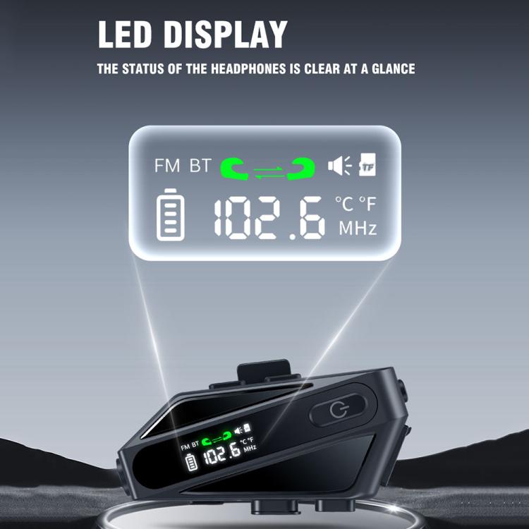 C6 IPX6 Waterproof LED Lighting Wireless Intercom Helmet Bluetooth Headset, Hard Mic, Soft Mic, Soft and Hard Mics