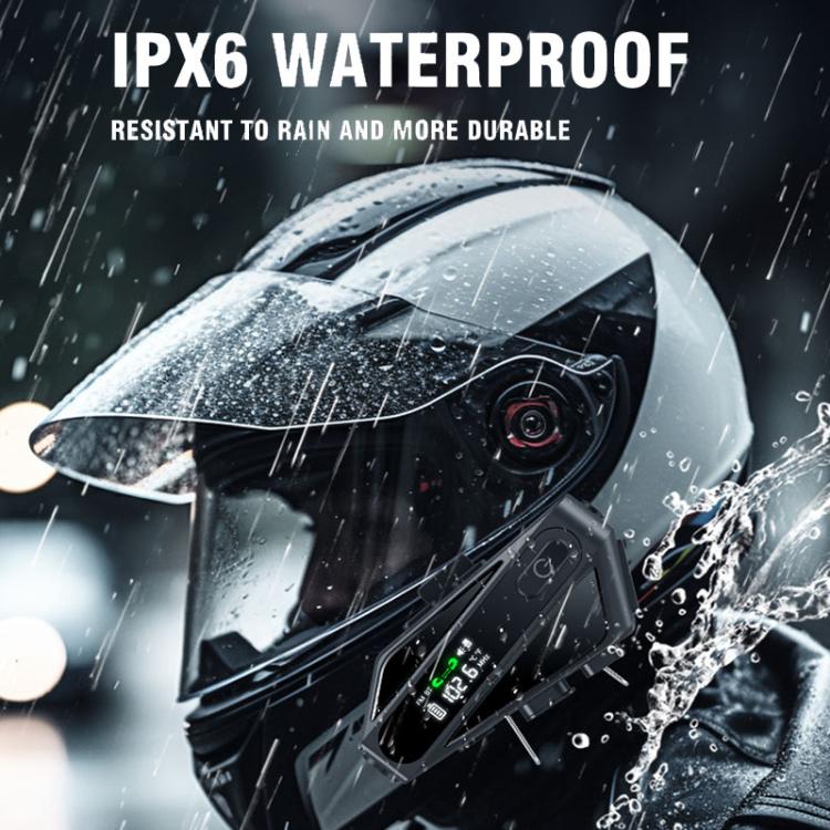 C6 IPX6 Waterproof LED Lighting Wireless Intercom Helmet Bluetooth Headset, Hard Mic, Soft Mic, Soft and Hard Mics