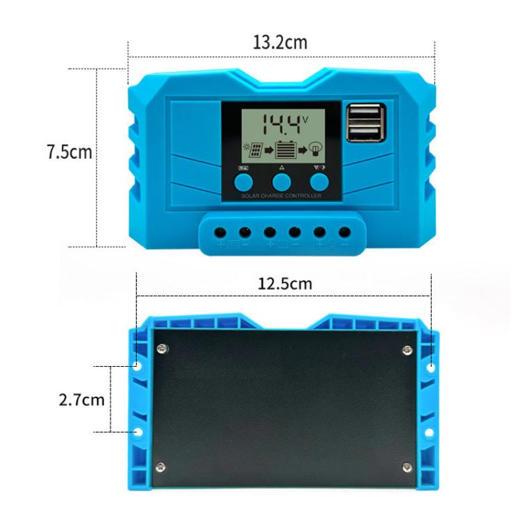 12V 24V Lithium Lead Acid Solar Charge Controller PWM PV Controller With LCD Display, 10A, 20A, 30A