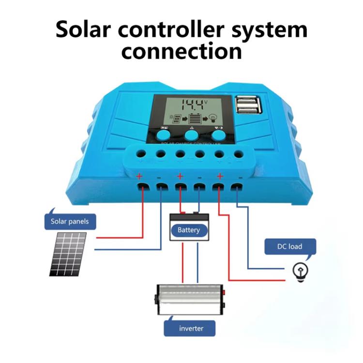 12V 24V Lithium Lead Acid Solar Charge Controller PWM PV Controller With LCD Display, 10A, 20A, 30A