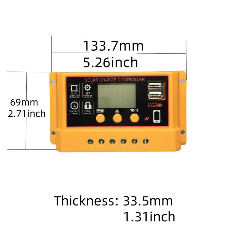 12V 24V Solar Controller PV Solar Charge Controller With LCD Display, 10A, 20A, 30A