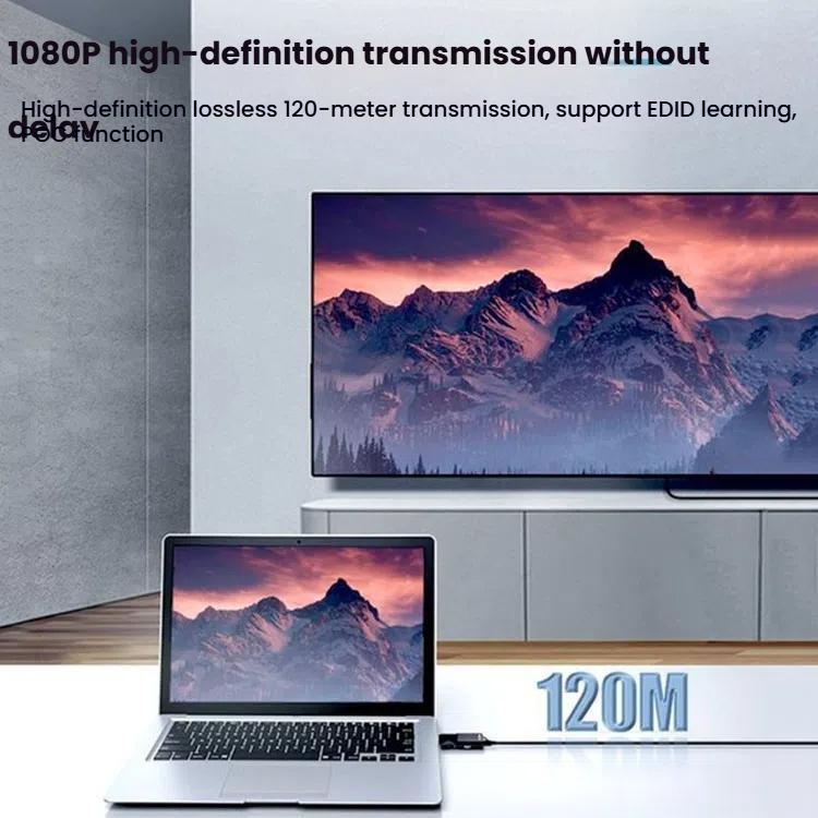 PWAY DT258 120m HDMI-Compatible 1080P HD Video Network Extender Mini HD Video Transmitter