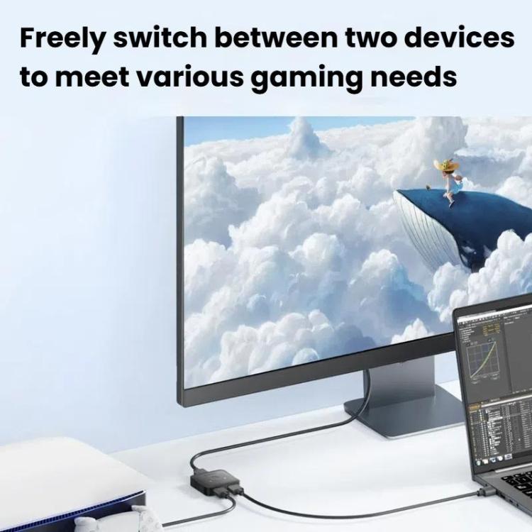 محول HDMI من ANKER A83H1 4K 2 إلى 1 مخرج لمحطة الإرساء، A83H1