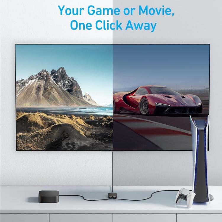 محول HDMI من ANKER A83H1 4K 2 إلى 1 مخرج لمحطة الإرساء، A83H1