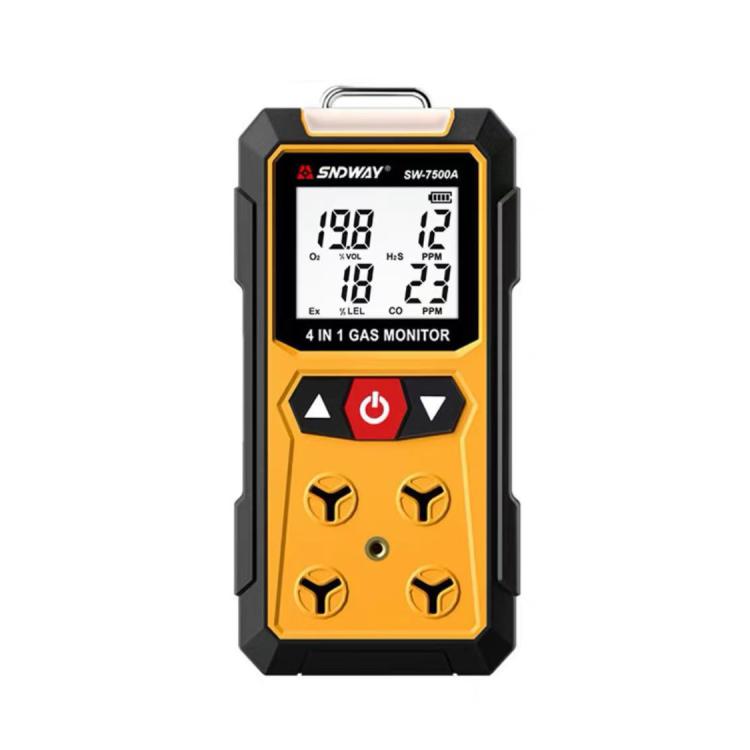 SNDWAY SW7500A 4 In 1 Gas Detector Combustible Gas Oxygen Hydrogen Sulfide Toxic and Harmful Detection Explosion-proof, Standard, With Pump Suction