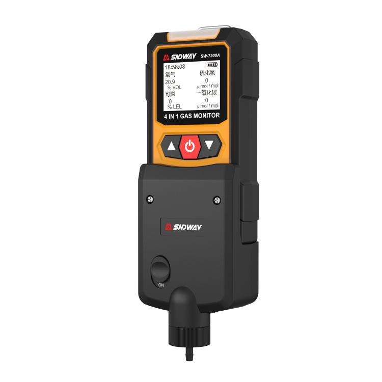 SNDWAY SW7500A 4 In 1 Gas Detector Combustible Gas Oxygen Hydrogen Sulfide Toxic and Harmful Detection Explosion-proof, Standard, With Pump Suction