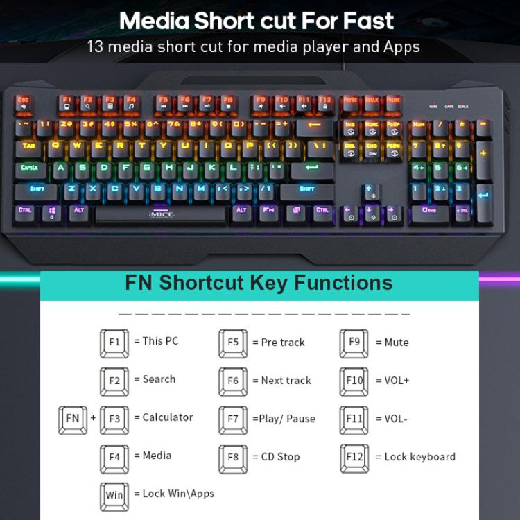 USB Wired RGB Mechanical Metal Gaming Keyboard, GK-400