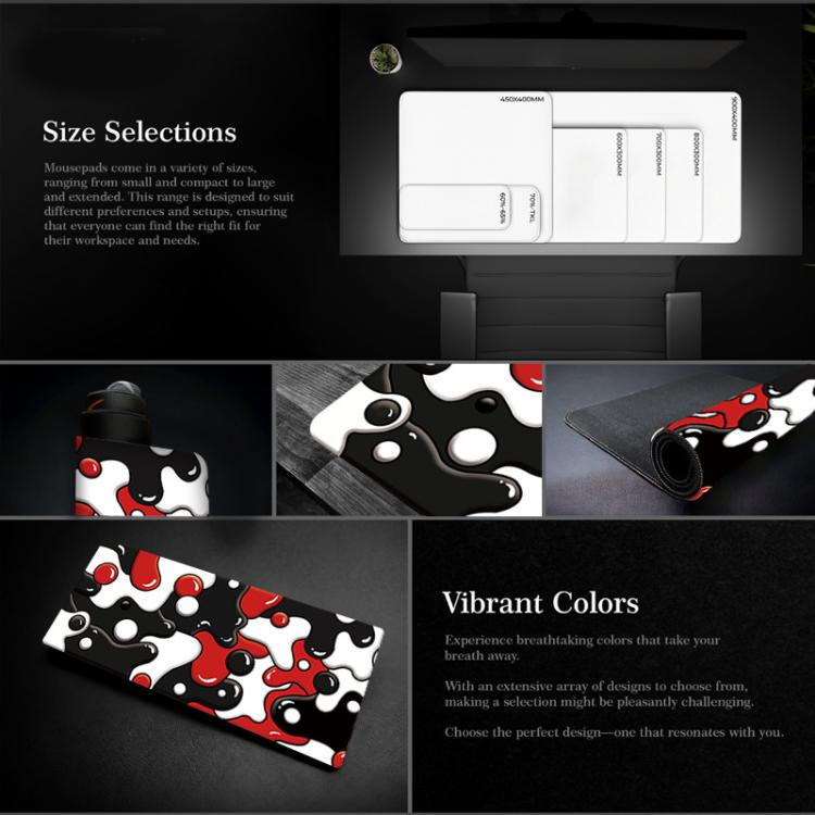 Abstract Fluid Color Blending Mouse Pad Non-Slip Rubber Desk Mat For Office, Gaming, 300x600x2mm, 300x600x3mm, 300x700x2mm, 300x700x3mm, 300x800x2mm, 300x800x3mm, 400x900x2mm, 400x900x3mm