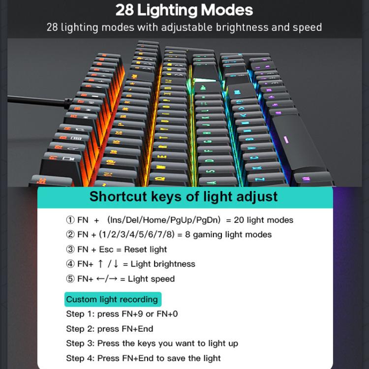 USB Wired RGB Mechanical Metal Gaming Keyboard, iMICE GK-600, iMICE GK-600 With Hand Rest