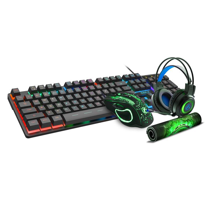 Wired Hovering Illuminated Gaming Keyboard Mouse Headset Set, GK-490