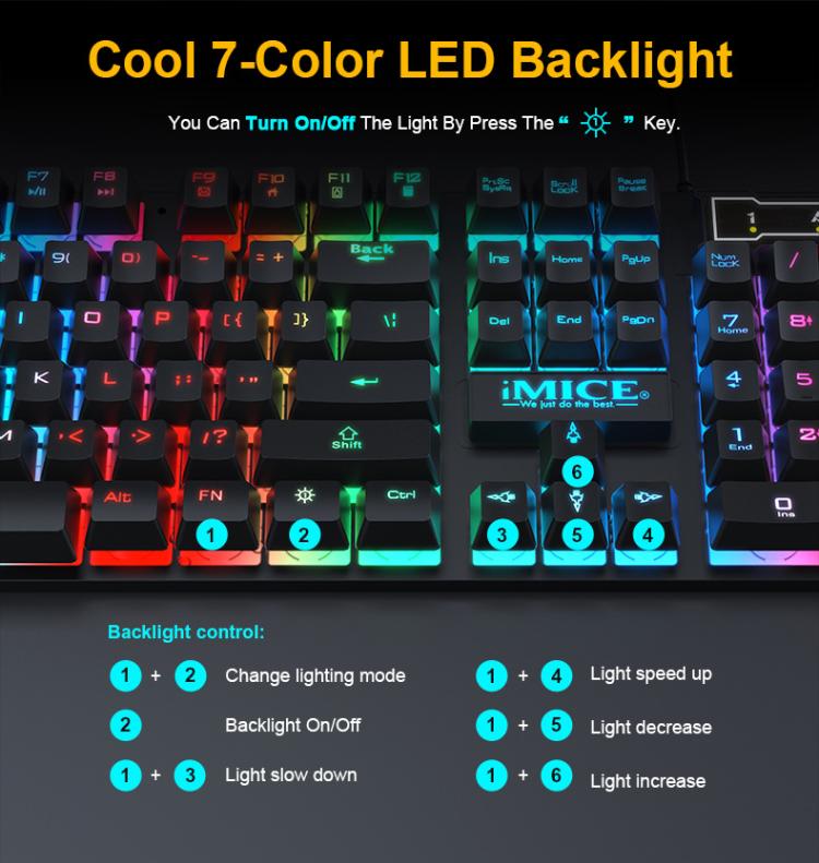 Wired Hovering Illuminated Gaming Keyboard Mouse Headset Set, GK-490