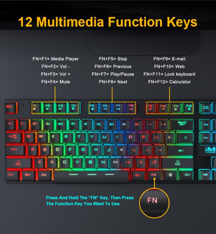 Wired Hovering Illuminated Gaming Keyboard Mouse Headset Set, GK-490