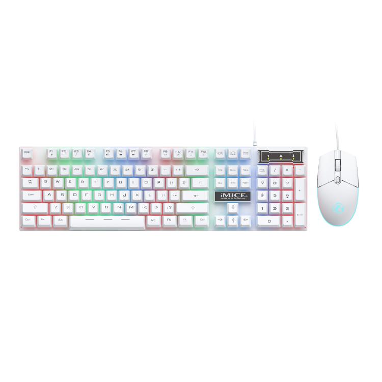 iMICE AN-350 Suspended Keycaps Mechanical Feeling Glowing Wired Gaming Keyboard and Mouse Set