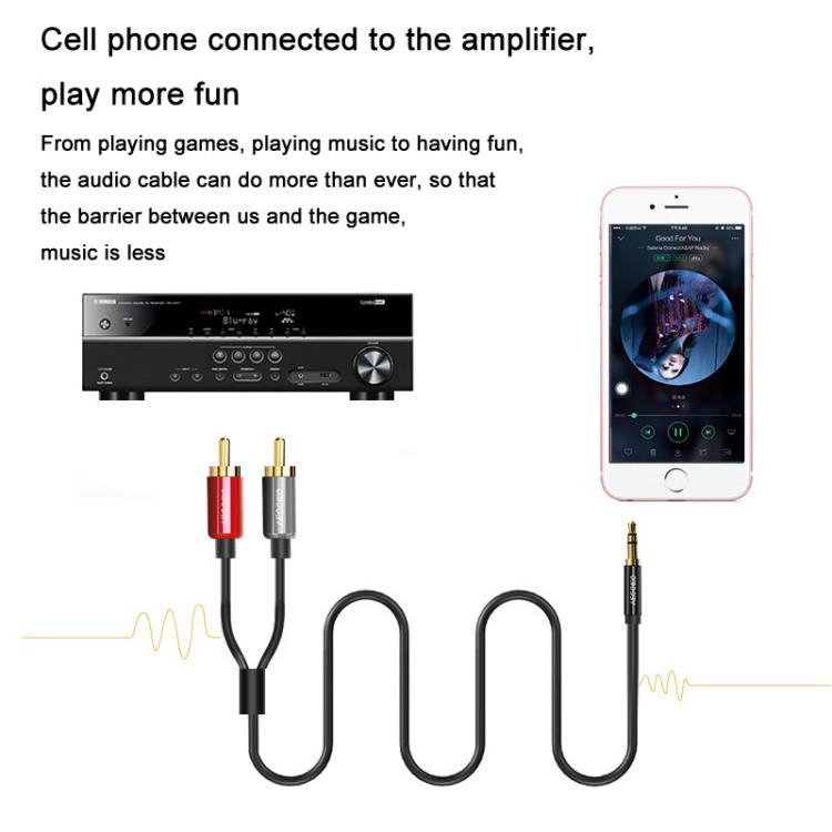 VEGGIEG 3.5mm 3.5 To 2RCA Audio Cable Cell Phone Computer Speaker Connection Cable, 1m, 1.5m, 2m, 3m, 5m, 8m, 10m