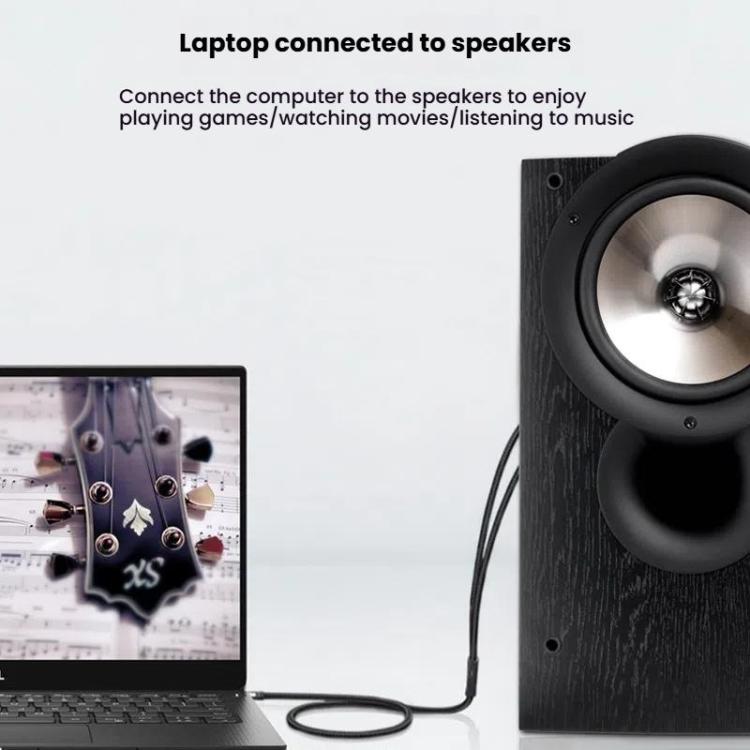 VEGGIEG 3.5mm 3.5 To 2RCA Audio Cable Cell Phone Computer Speaker Connection Cable, 1m, 1.5m, 2m, 3m, 5m, 8m, 10m