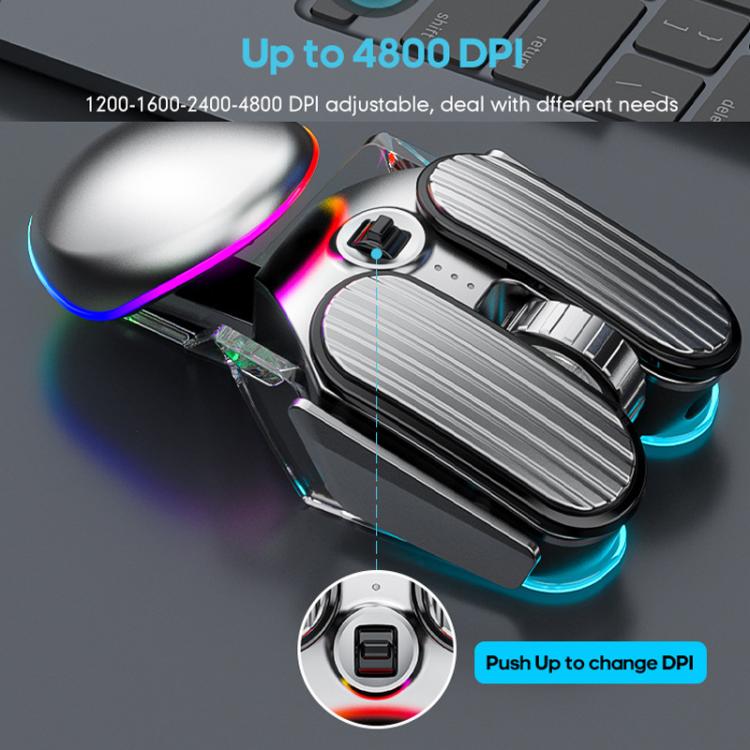 IMICE T800 Rechargeable Bluetooth Dual Mode Wireless Gaming Mice RGB Lighting Plating Mouse, T800