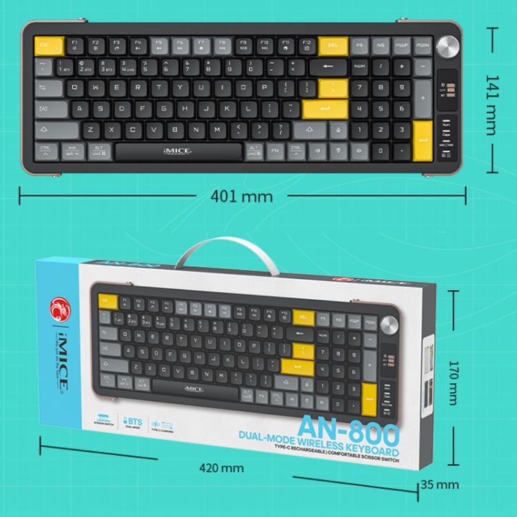 IMICE AN-800 Wireless Bluetooth Dual Mode Scissor Foot Structure Silent Keyboard