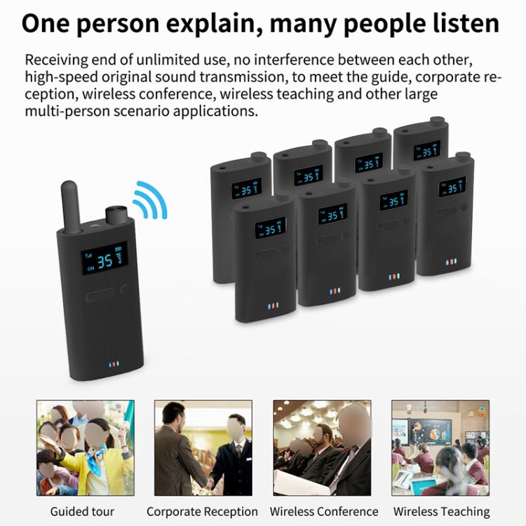 2.4G Wireless Office Conference Tour Guide Explainer One-Way One-To-Many Explainer Microphone, YWI22 Transmitter, YWI22 Receiver