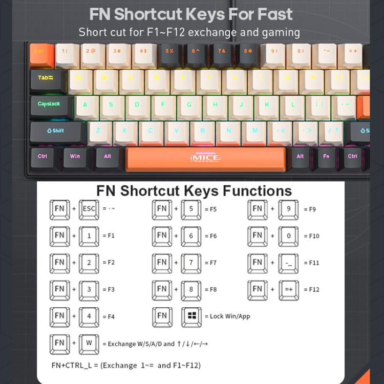iMICE GK-690 Type-C Wired Mechanical Keyboard