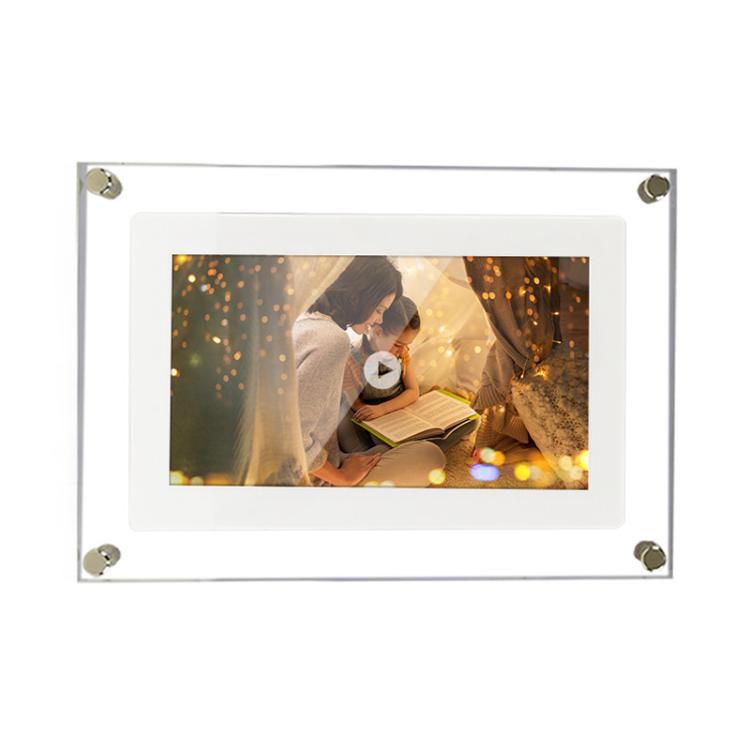 10.1 inch Transparent Acrylic Digital Photo Frame Video Picture Music Player Electronic Album Gift, US Plug, EU Plug, UK Plug, AU Plug