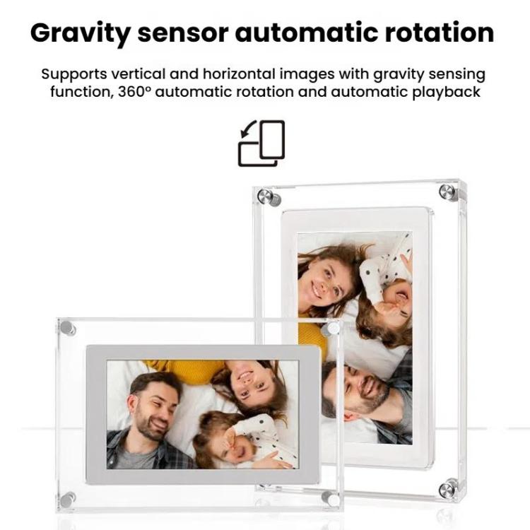 10.1 inch Transparent Acrylic Digital Photo Frame Video Picture Music Player Electronic Album Gift, US Plug, EU Plug, UK Plug, AU Plug