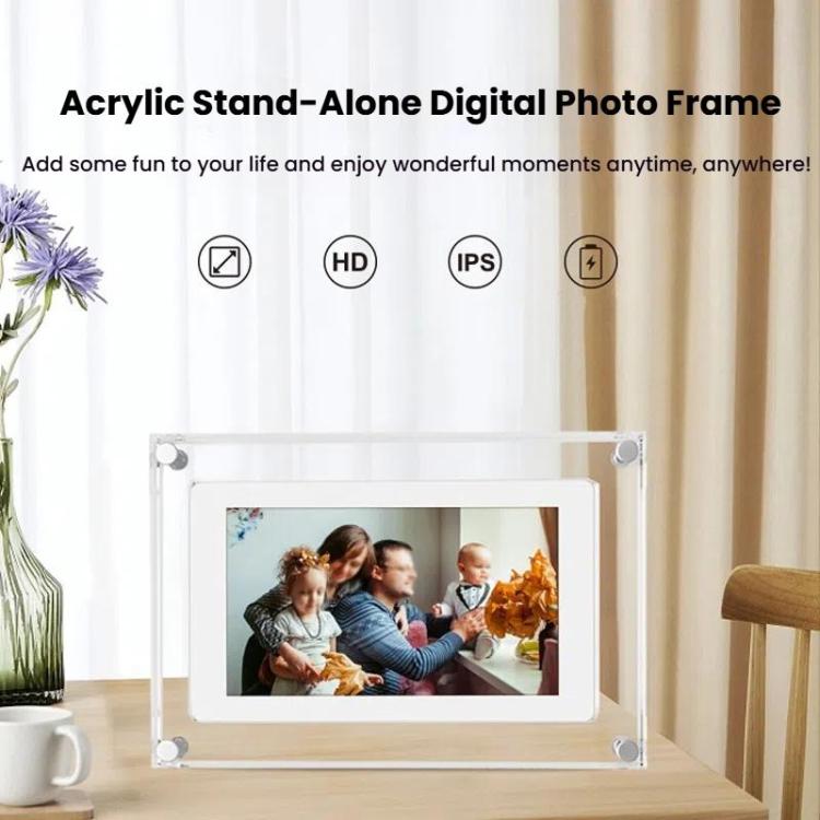 10.1 inch Transparent Acrylic Digital Photo Frame Video Picture Music Player Electronic Album Gift, US Plug, EU Plug, UK Plug, AU Plug