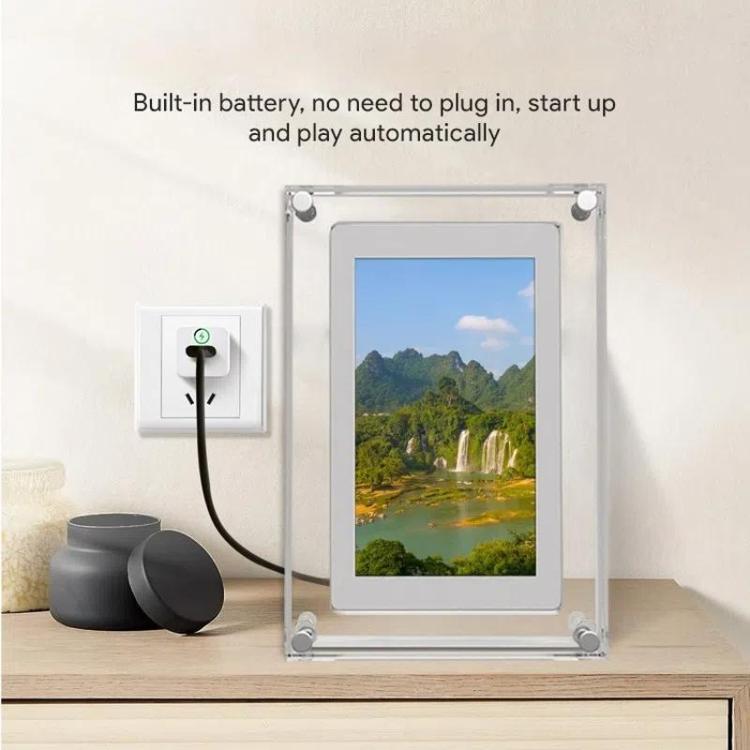 10.1 inch Transparent Acrylic Digital Photo Frame Video Picture Music Player Electronic Album Gift, US Plug, EU Plug, UK Plug, AU Plug