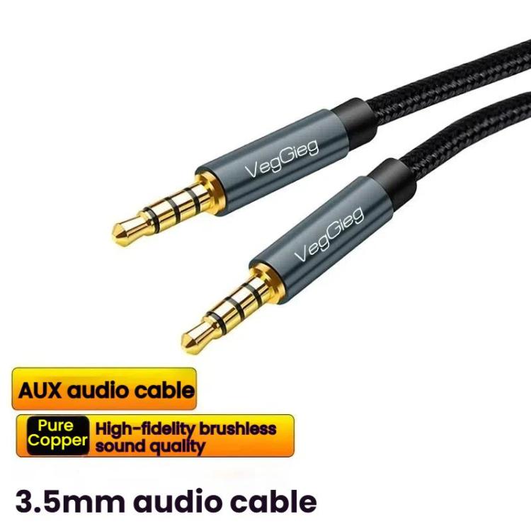 VegGieg Aux Car Audio Cable 3.5mm Male To Male Connection Cable For Phone Computer Stereo Amplifier Earphone, 1m, 2m, 3m, 5m